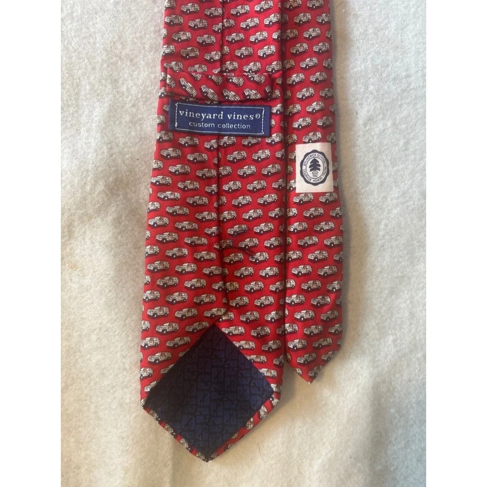 Vineyard Vines Necktie Mens OS Red Excellent Silk SUV Brunswick School Custom